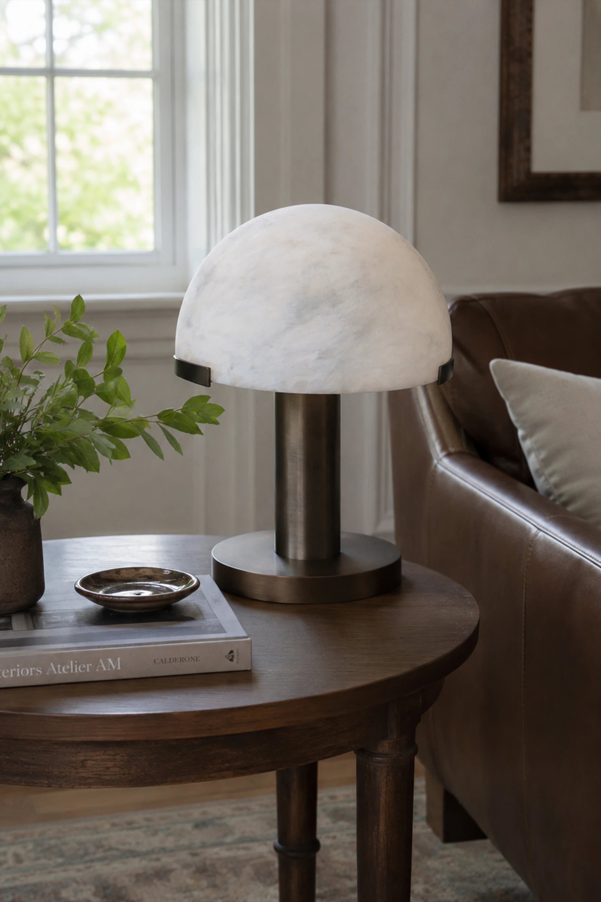 Melina Alabaster Dome Table Lamp
