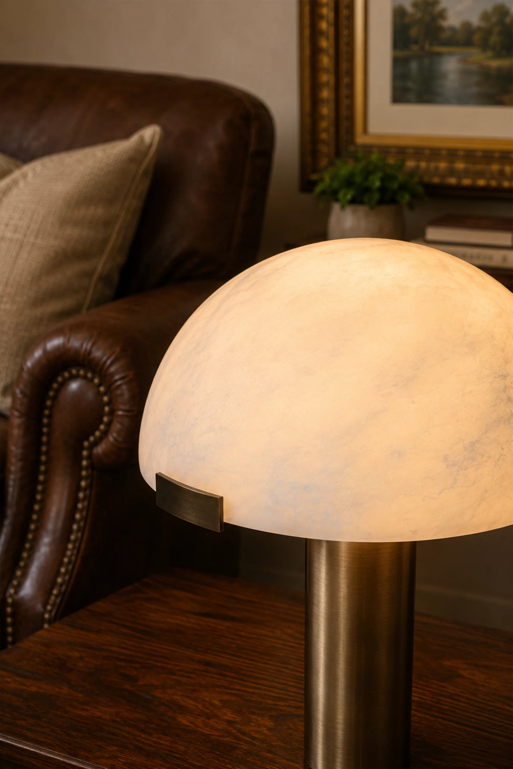 Melina Alabaster Dome Table Lamp