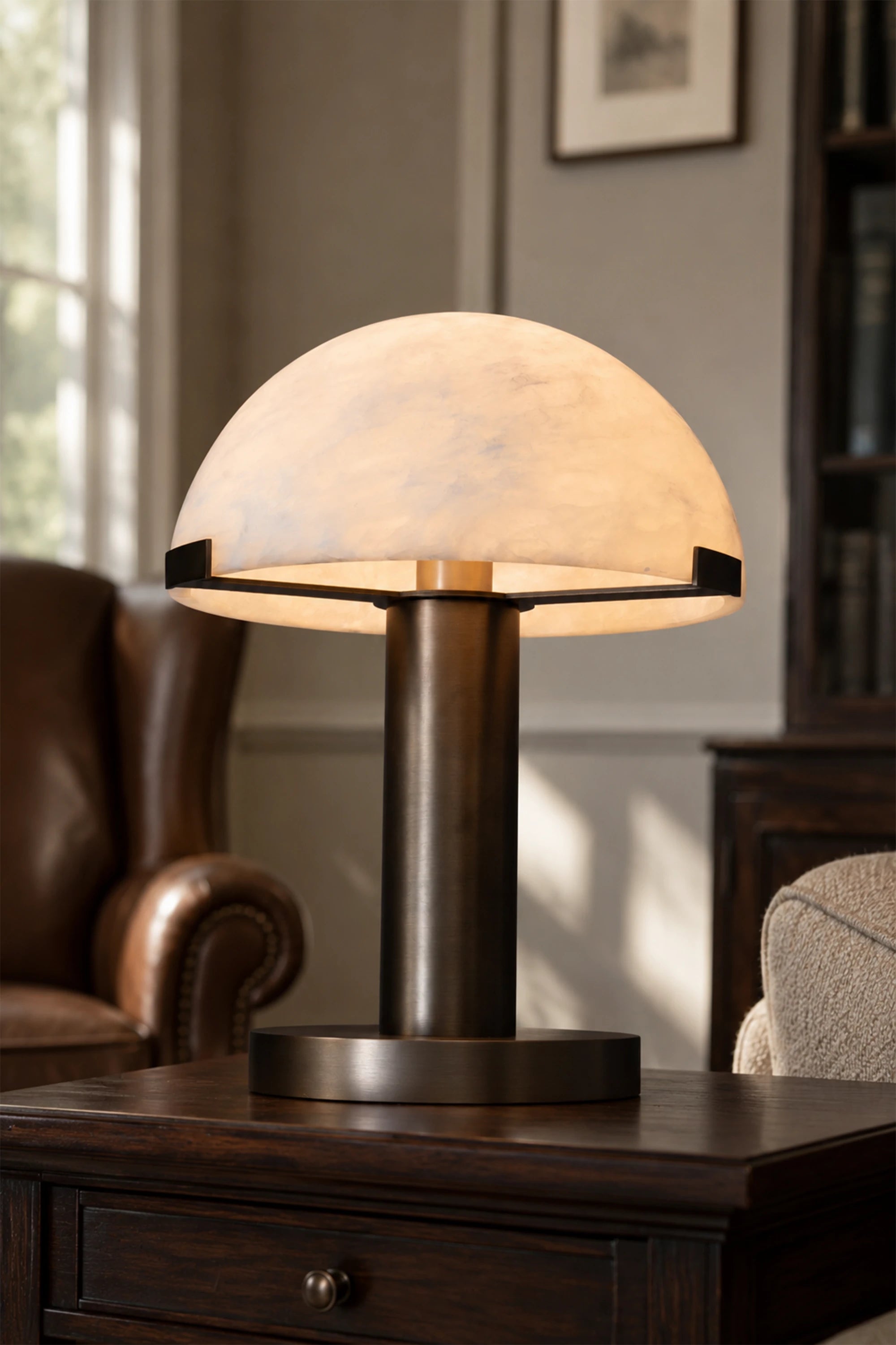 Melina Alabaster Dome Table Lamp