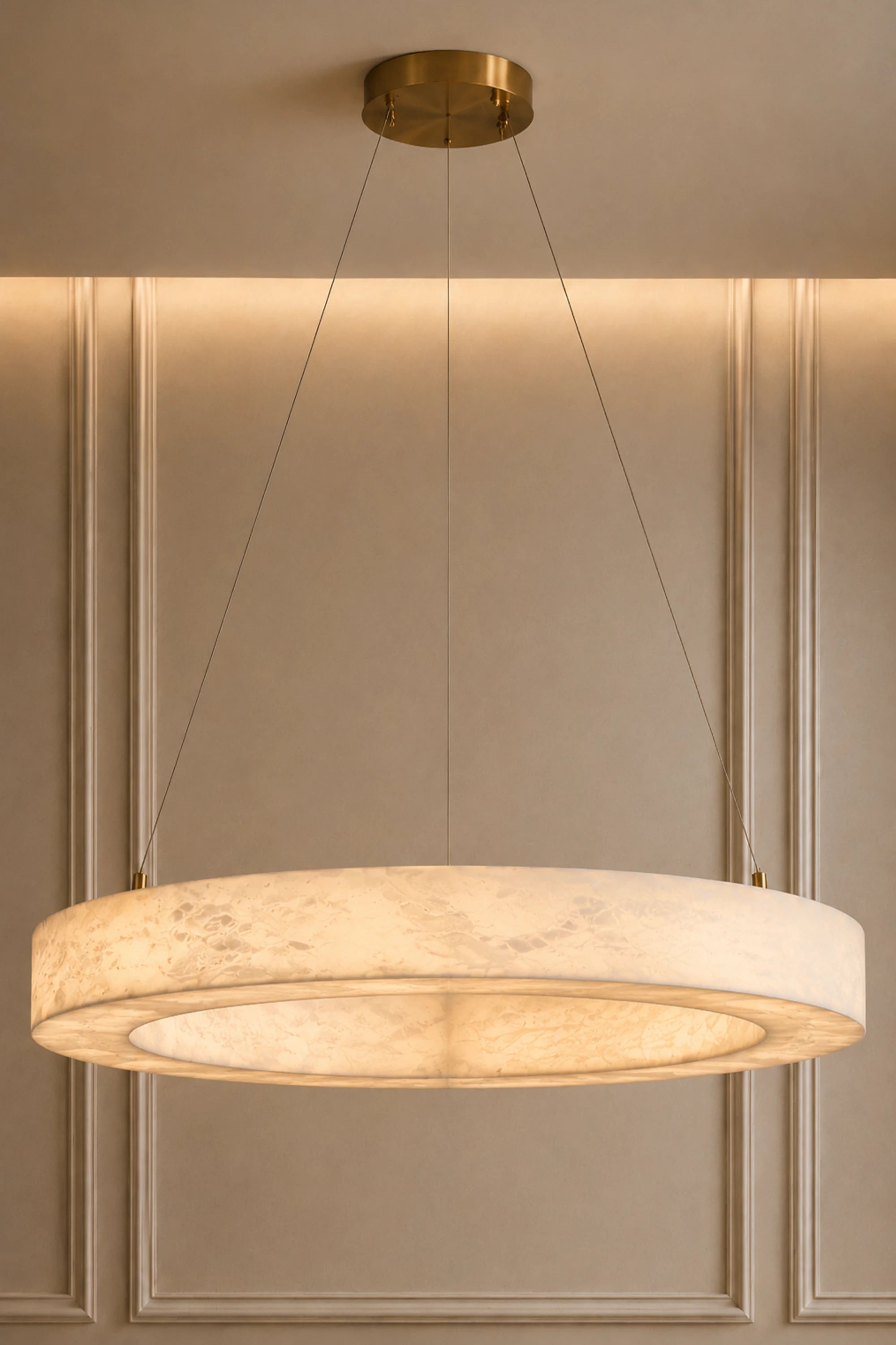 Tinas Lueur Round Alabaster Chandelier