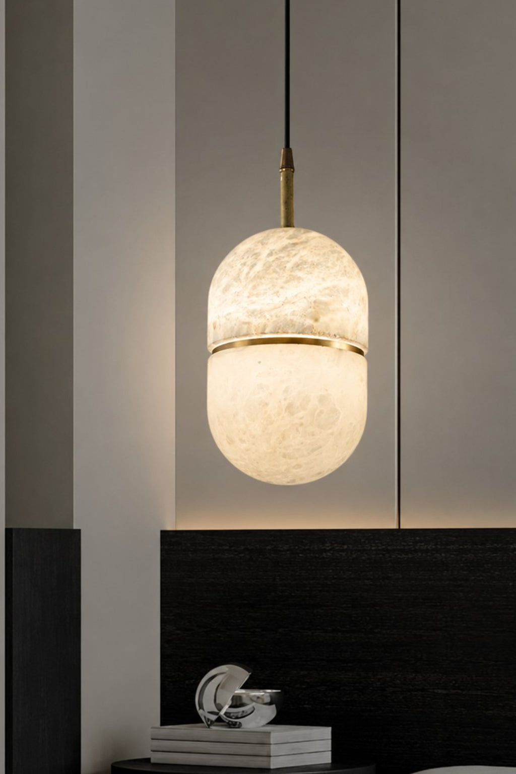 Elara Capsule Alabaster Pendant