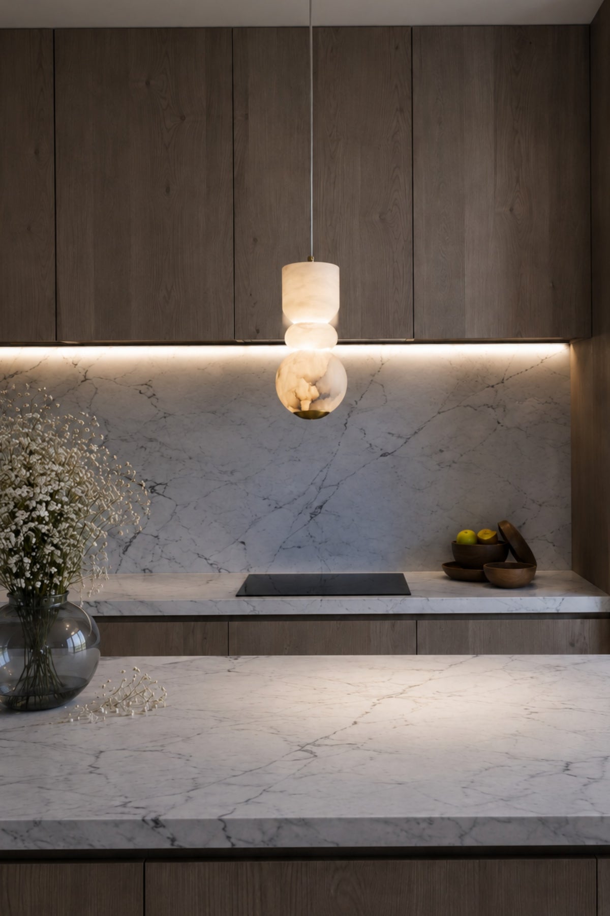 Cairn Sculptural Alabaster Pendant